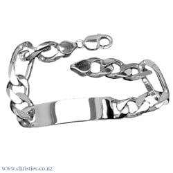 20633 Sterling Silver ID Figaro Heavy Bracelet 20633 Sterling Silver ID Figaro Heavy Bracelet