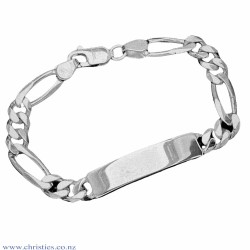IDFG220H6C20 Sterling Silver ID Figaro Medium Bracelet IDFG220H6C20 Sterling Silver ID Figaro Medium Bracelet