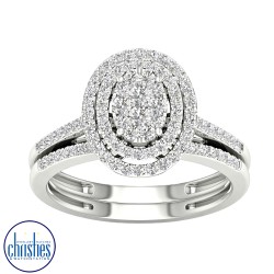 9ct White Gold Diamond Bridal Set 0.50ct TDW RB15451