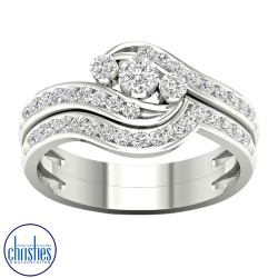 9ct White Gold Diamond Bridal Set 0.50ct TDW RB15561