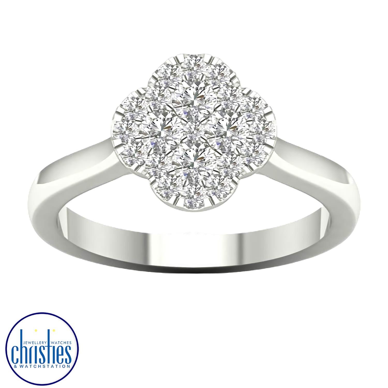 9ct White Gold Diamond Engagement Ring 0.50ct TDW RB21012EG.  Affordable Engagement Rings Nz $1,850.00