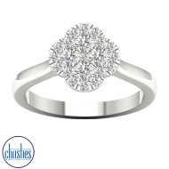 9ct White Gold Diamond Engagement Ring 0.50ct TDW RB21012EG