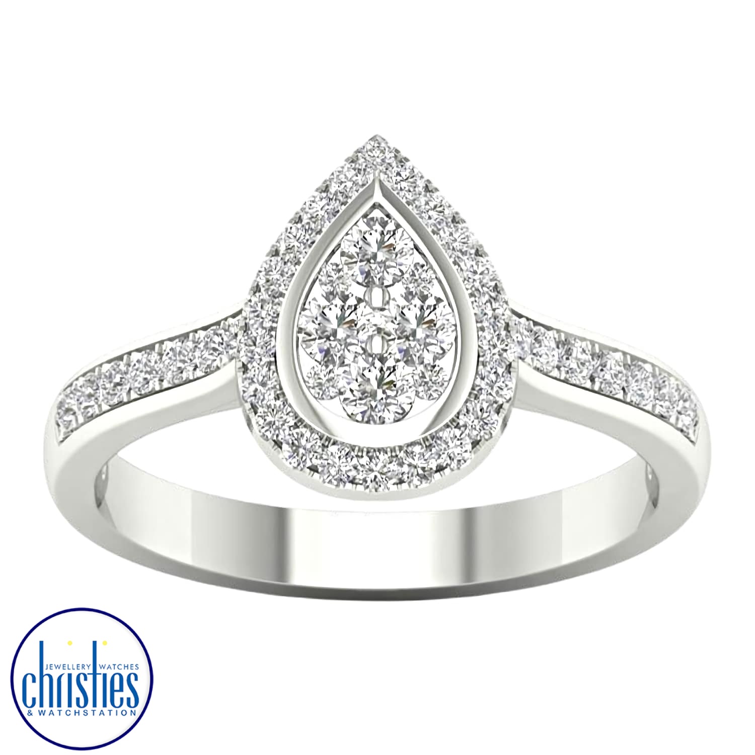 9ct White Gold Diamond Engagement Ring  0.50ct TDW RF17120.  Affordable Engagement Rings Nz $1,995.00