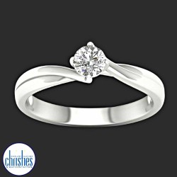 9ct White  Gold Diamond Solitaire 0.33ct Ring MSD0391EG