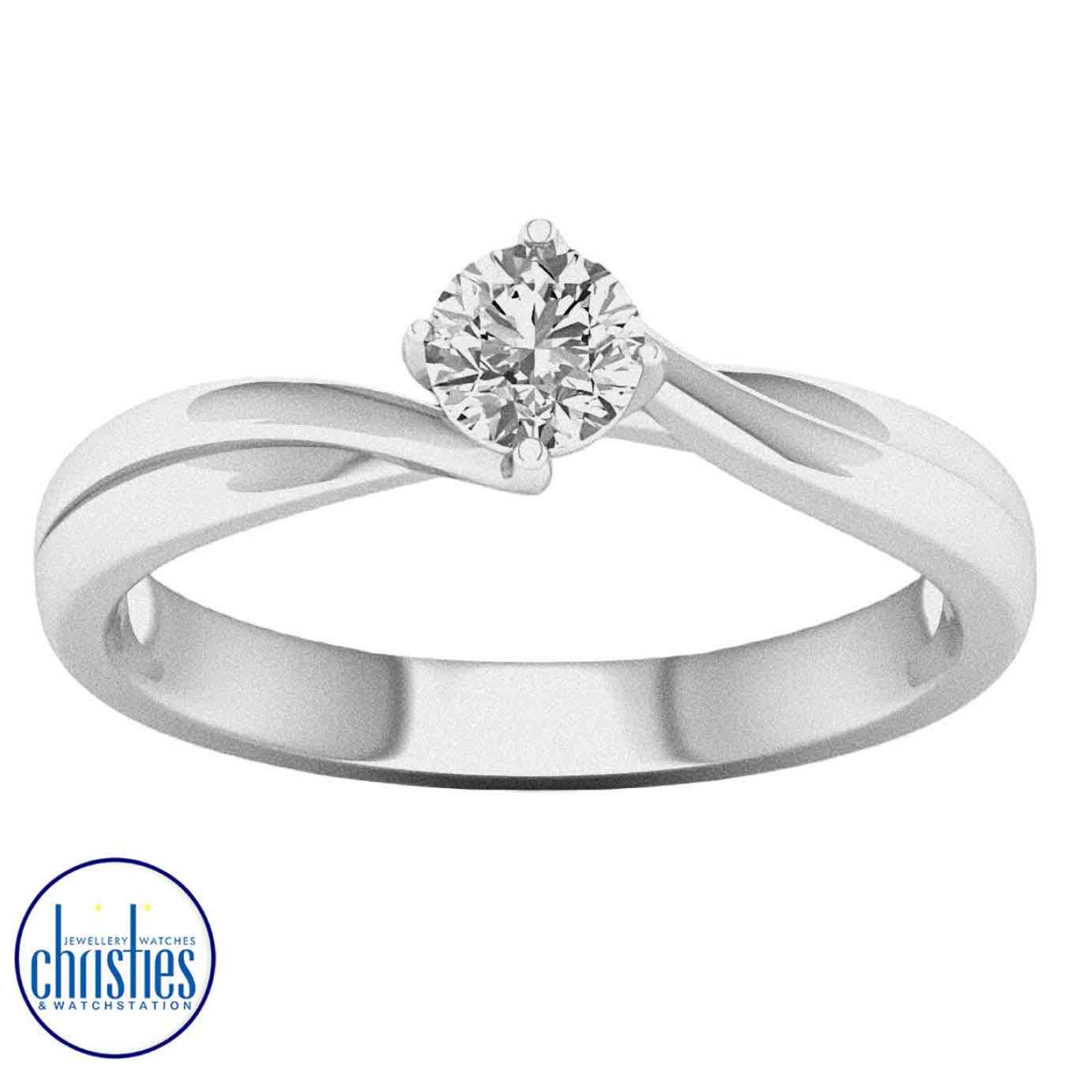 9ct White  Gold Diamond Solitaire 0.33ct Ring MSD0391EG. A 9ct white gold  diamond ring with a total of 0.33ct of diamonds  Afterpay - Split your purchase into 4 instalments - Pay for your purchase over 4 instalments, due every two weeks. You’ll pay your 