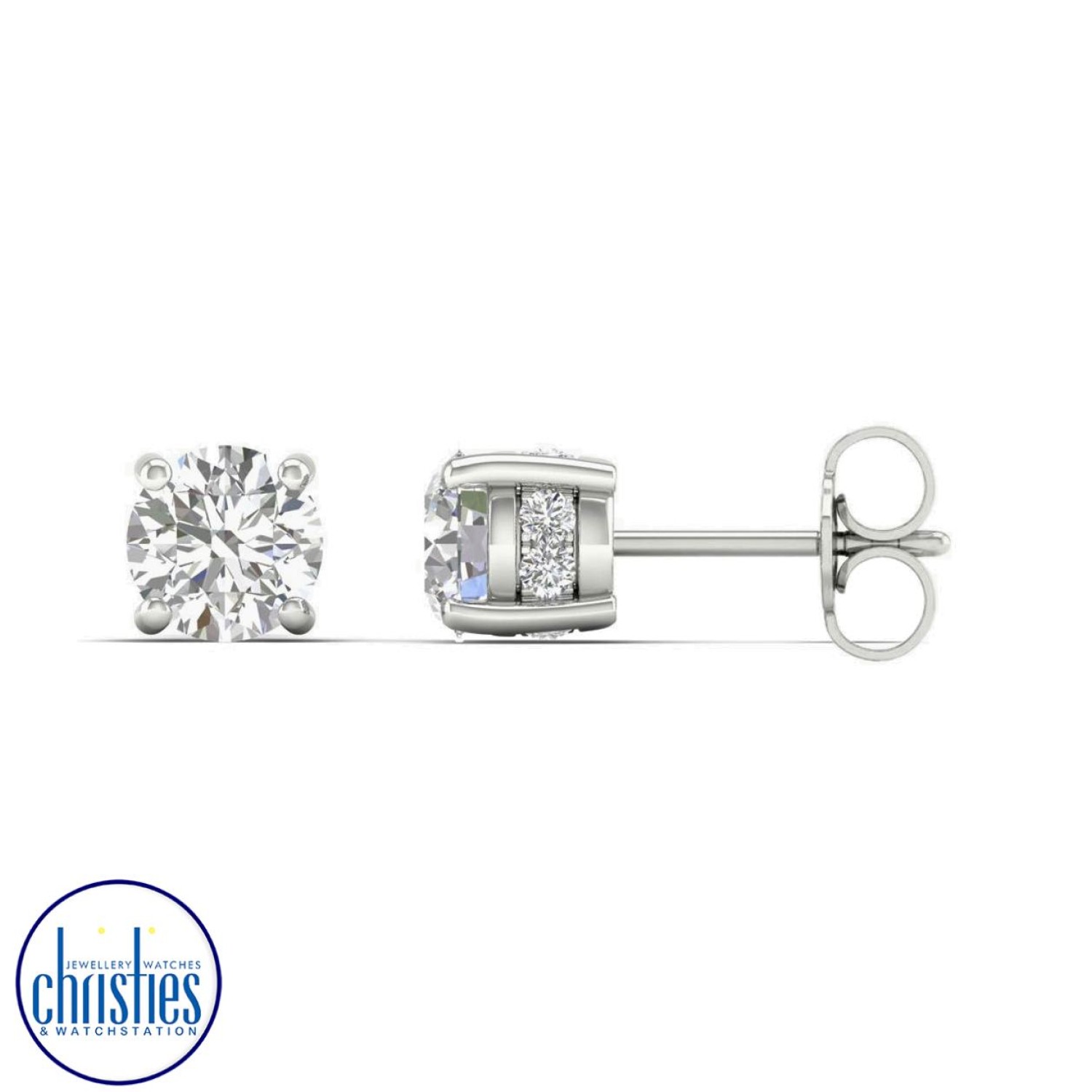 9ct White Gold Diamond Stud Earrings 0.30ct  TDW ES6736.  Affordable diamond earrings nz $995.00