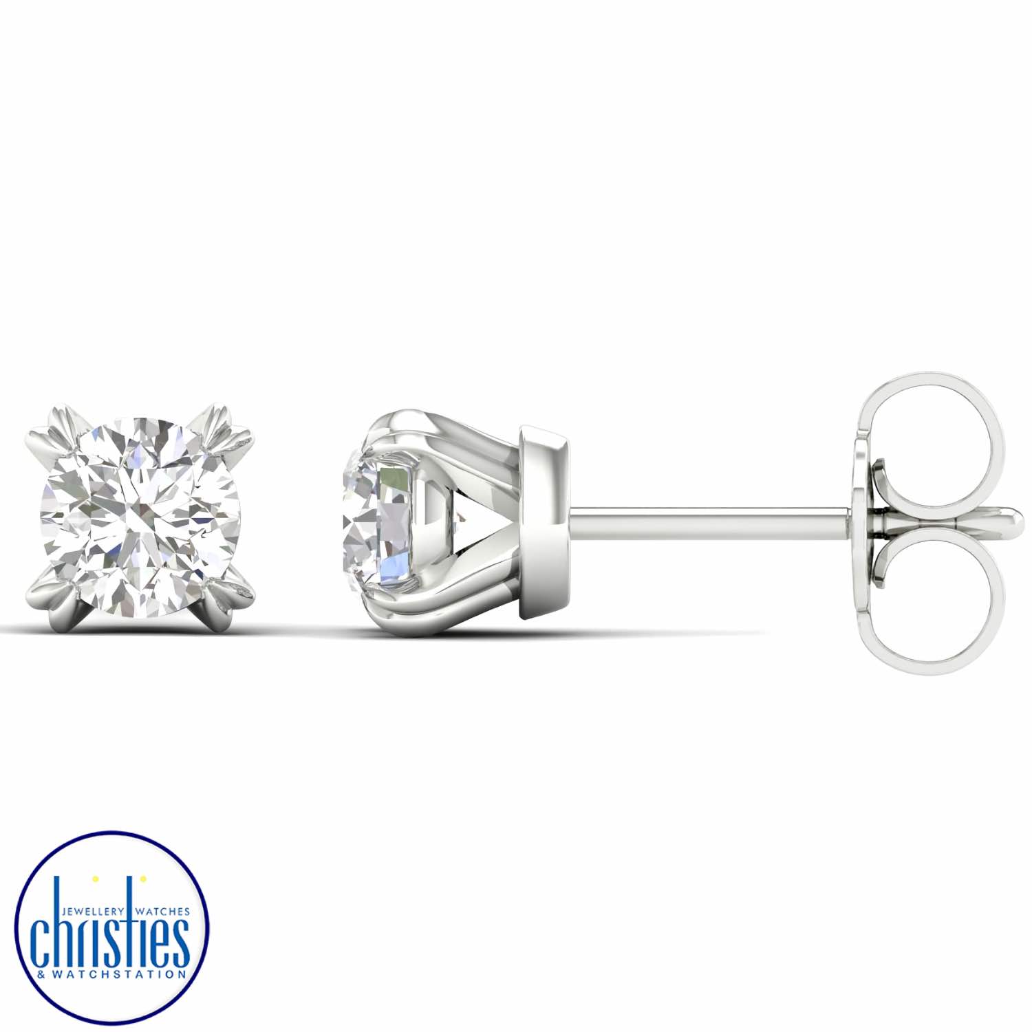 9ct White Gold Diamond Stud Earrings 0.50ct TDW ES6663/9KW chunky gold necklace nz 9ct White Gold Diamond Stud Earrings 0.50ct TDW solitaire diamond necklace nz