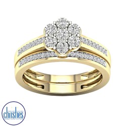 9ct Yellow Gold Diamond Bridal Ring Set 0.25ct TDW  RB14559