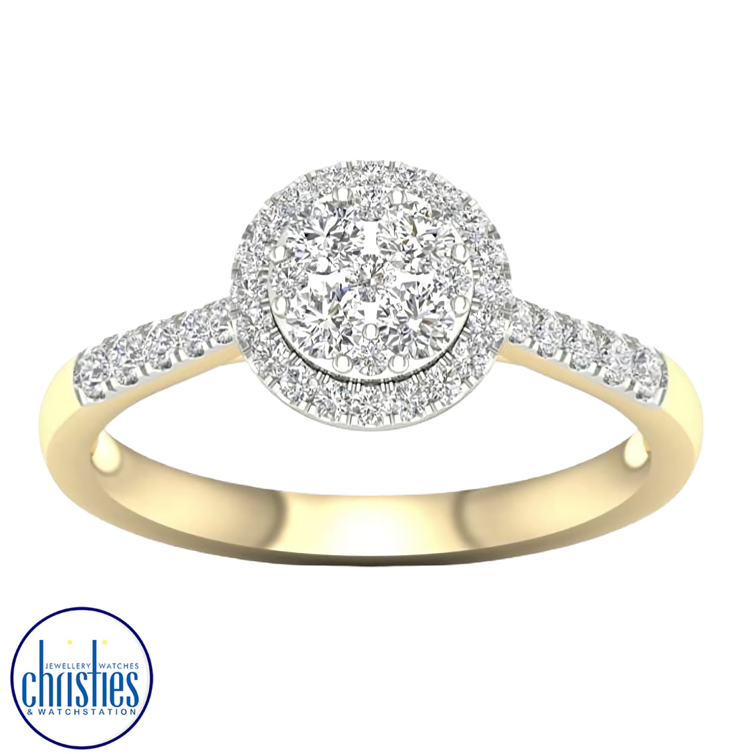 9ct Yellow Gold Diamond Engagement Ring  0.50ct TDW RC4467.  Affordable Engagement Rings Nz $1,850.00