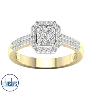 ENGAGEMENT RINGS NEW ZEALAND 9ct Yellow Gold Diamond Ring 0.50ct