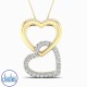 This 9ct yellow gold diamond set twin heart pendant is a true symbol of love and affection. This pendant is sure to take their breath away, boasting 25 sparkling diamonds with a total diamond weight of 0.15ct. 