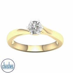 9ct Yellow Gold Diamond Solitaire Ring  0.50ct TDW RS0471