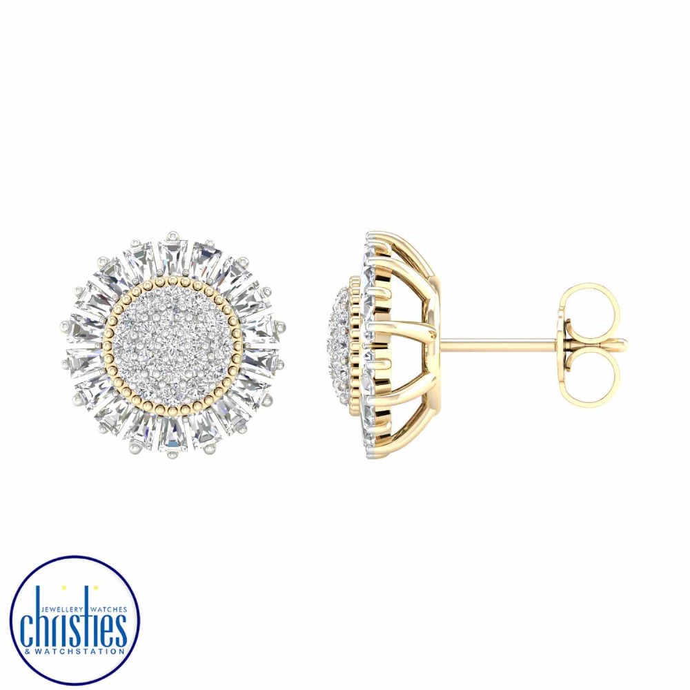 9ct Yellow Gold Diamond Stud Earrings 0.33ct TDW EF19628 solitaire diamond necklace nz