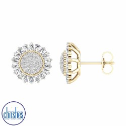 9ct Yellow Gold Diamond Stud Earrings 0.33ct TDW EF19628