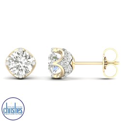 9ct Yellow Gold Diamond Stud Earrings 0.50ct  TDW