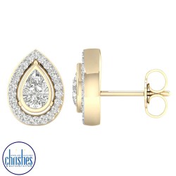 9ct Yellow Gold Diamond Stud Earrings 0.50ct TDW EF13731