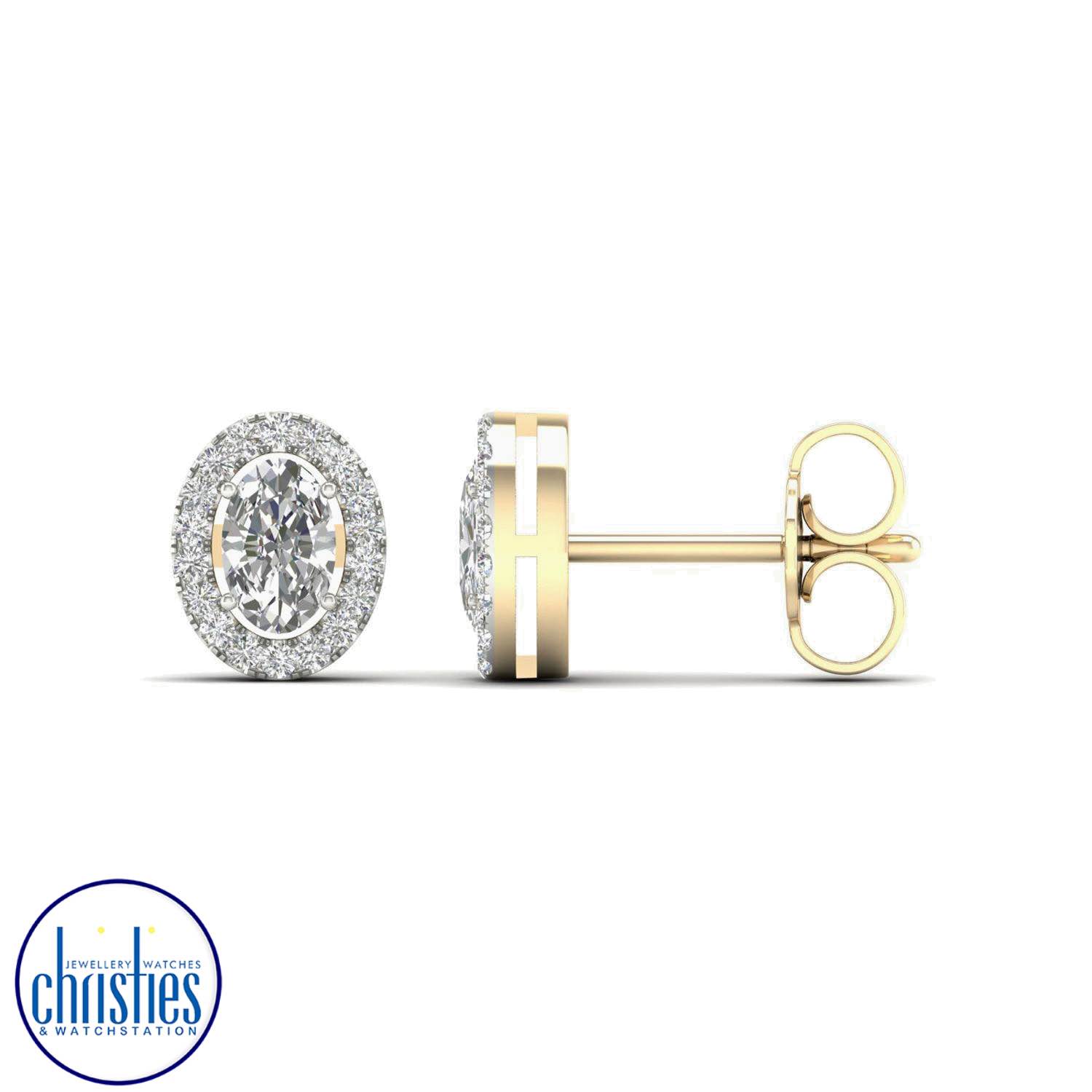 9ct Yellow Gold Diamond Stud Earrings 0.50ct TDW EF14292.  Affordable diamond earrings nz $2,295.00