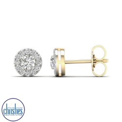 9ct Yellow Gold Diamond Stud Earrings 0.50ct TDW EF19633