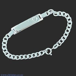 BID19/15 Sterling Silver ID Curb Link Baby Bracelet BID19/15 Sterling Silver ID Curb Link Baby Bracelet