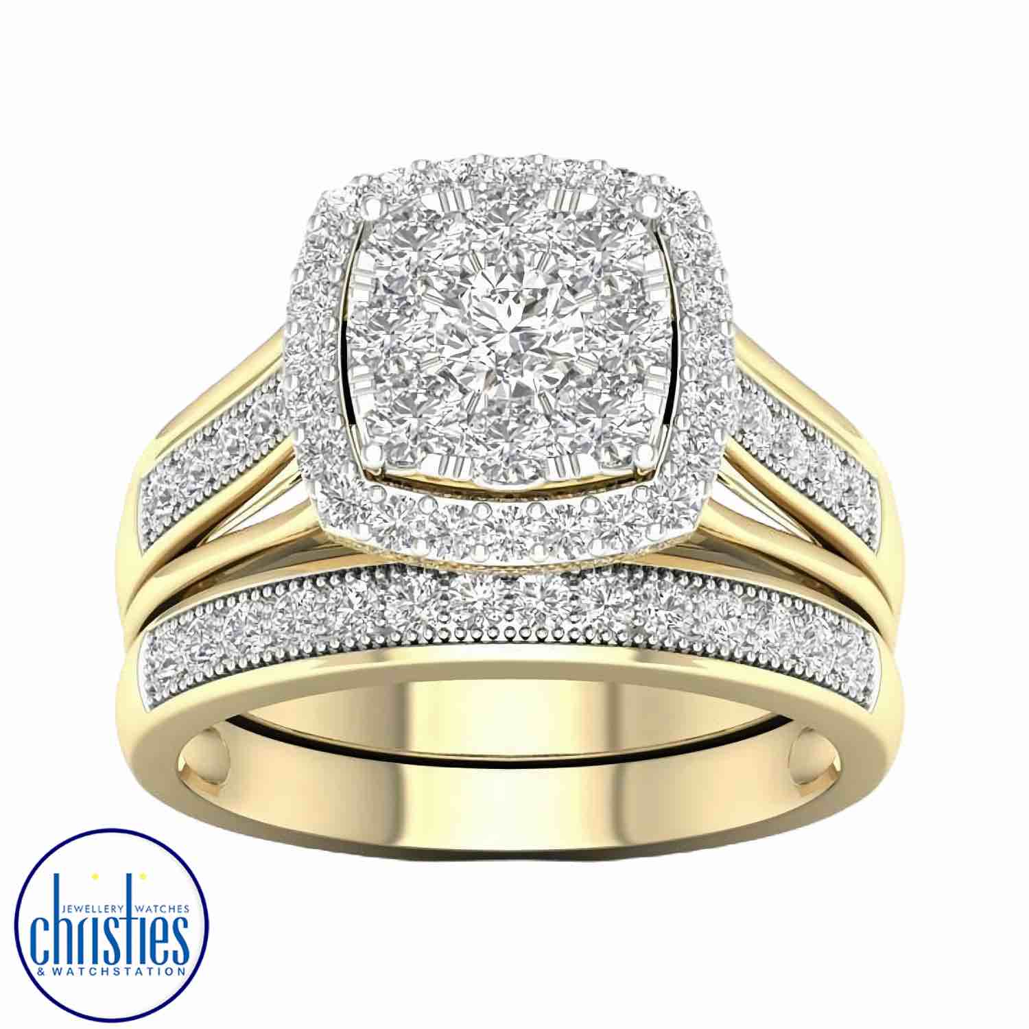 Christies Jewellery - 18ct Yellow Gold Diamond Bridal Set 1.00ct TDW RB21555 18ct Yellow Gold Diamond Bridal Set 1.00ct TDW RB21555. 18ct Yellow Gold Diamond Bridal Set 1.