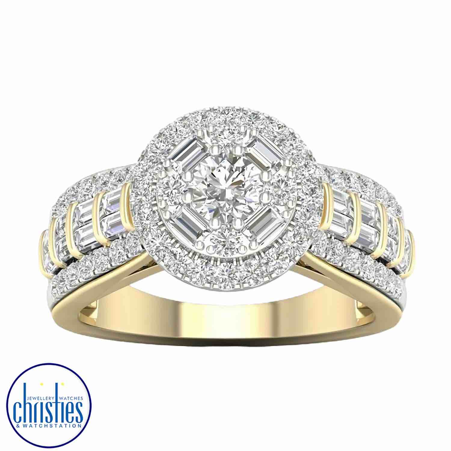 Christies Jewellery - 18ct Yellow Gold Diamond Ring 1.00ct TDW RB21570EG This 18ct yellow gold diamond ring is a true masterpiece of craftsmanship and design. Boasting 53 sparkling diamonds with a total diamond weight of 1.00ct,