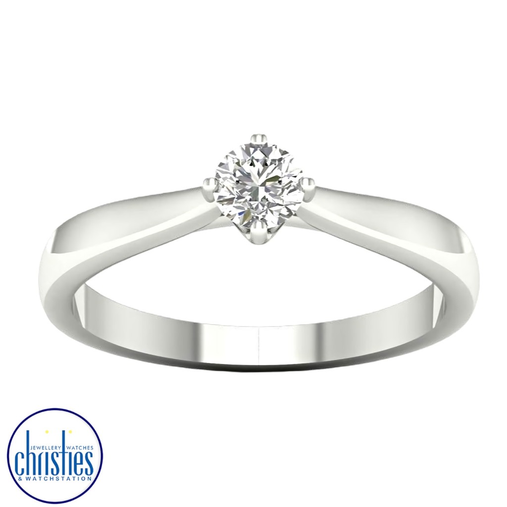 9ct white gold clearance solitaire engagement ring