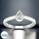 9ct White Gold Diamond Solitaire Tear Drop Ring  0.33ct TDW RS0577.. 9ct White Gold Diamond Solitaire Tear Drop Ring  0.