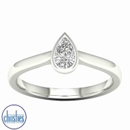 9ct White Gold Diamond Solitaire Tear Drop Ring 0.33ct TDW RS0577. 9ct White Gold Diamond Solitaire Tear Drop Ring 0.33ct TDW RS0577.
