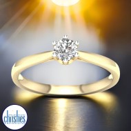 9ct Yellow Gold Diamond Solitaire Ring 0.25ct RS1477
