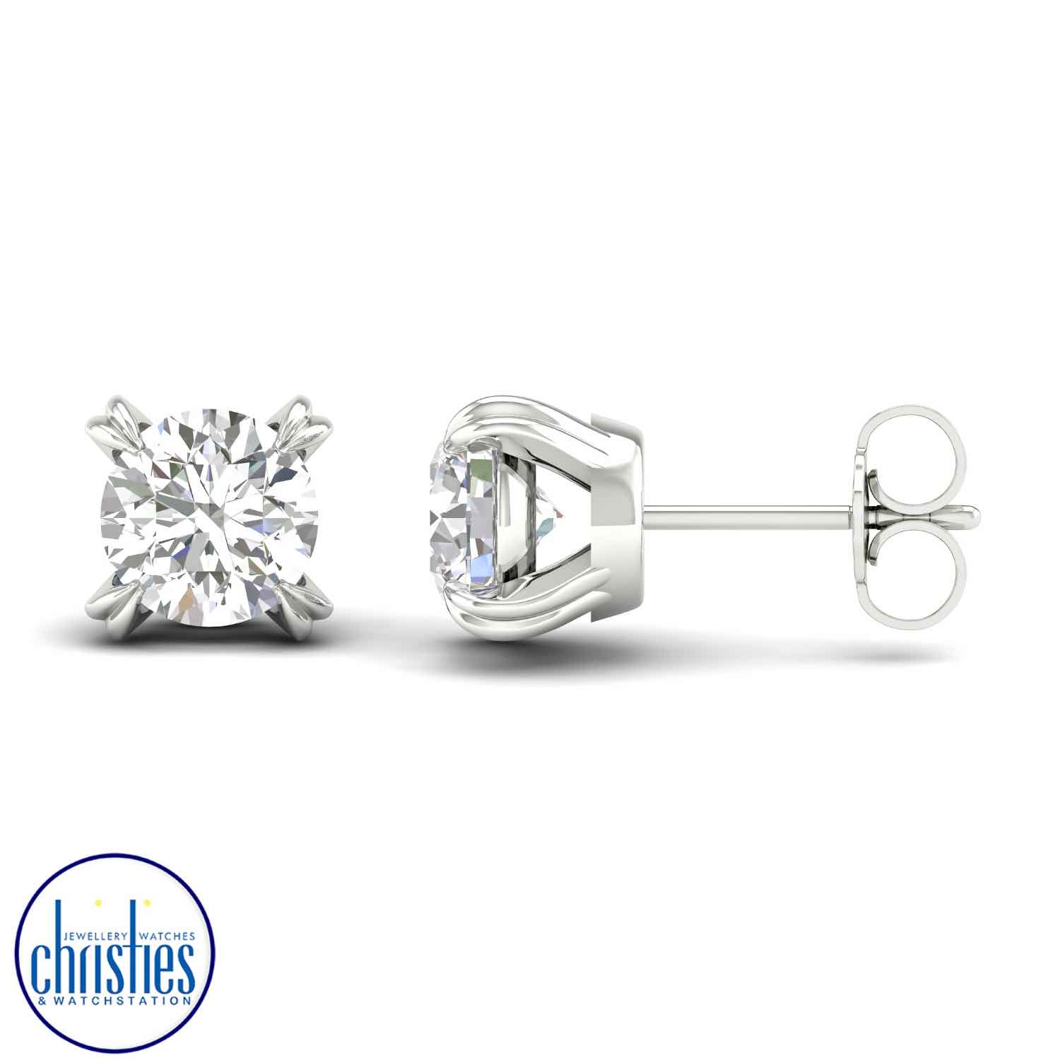 18ct White Gold Diamond Stud Earrings 1.00ct TDW solitaire diamond necklace nz
