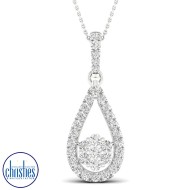 18ct White Gold Diamond Set Pendant 0.40ct TDW 18ct White Gold Diamond Set Pendant 0.40ct TDW
