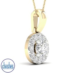 18ct Yellow Gold Diamond Set Pendant 0.50ct TDW PF14576