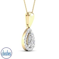 18ct Yellow Gold Diamond Set Pendant 0.50ct TDW PF14577