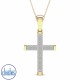 9ct Yellow Gold Diamond Set 0.10ct TDW Cross Pendant PC1893.  mens gold cross necklace nz $395.00