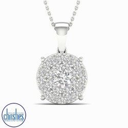 18ct White Gold Diamond Set Pendant 0.50ct TDW PF12839