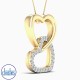 This 9ct yellow gold diamond set twin heart pendant is a true symbol of love and affection. This pendant is sure to take their breath away, boasting 25 sparkling diamonds with a total diamond weight of 0.15ct. 