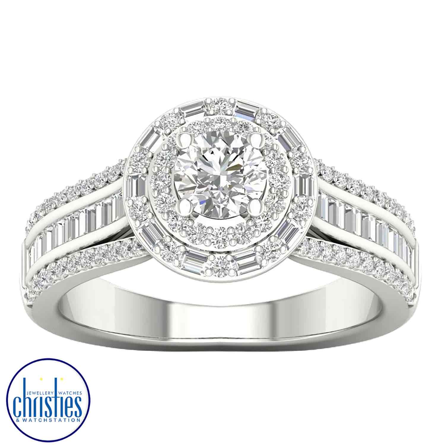 18ct White Gold Diamond Ring 1.00ct TDW RB20016EG.  Affordable Engagement Rings Nz $5,995.00