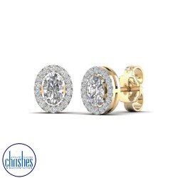 9ct Yellow Gold Diamond Stud Earrings 0.50ct TDW EF14292