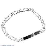 IDFG150H6C20 Sterling Silver ID Figaro Medium Bracelet IDFG150H6C20 Sterling Silver ID Figaro Medium Bracelet