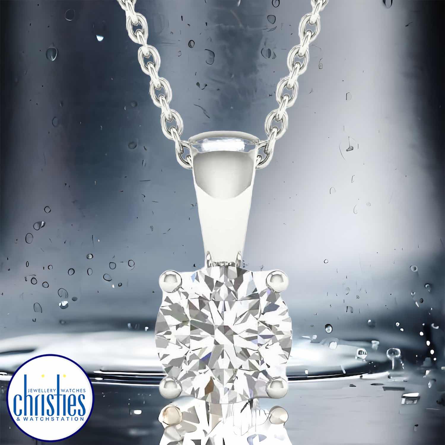 9ct White Gold Diamond Set Pendant 0.30ct TDW PS0730. 9ct White Gold Diamond Set Pendant 0.