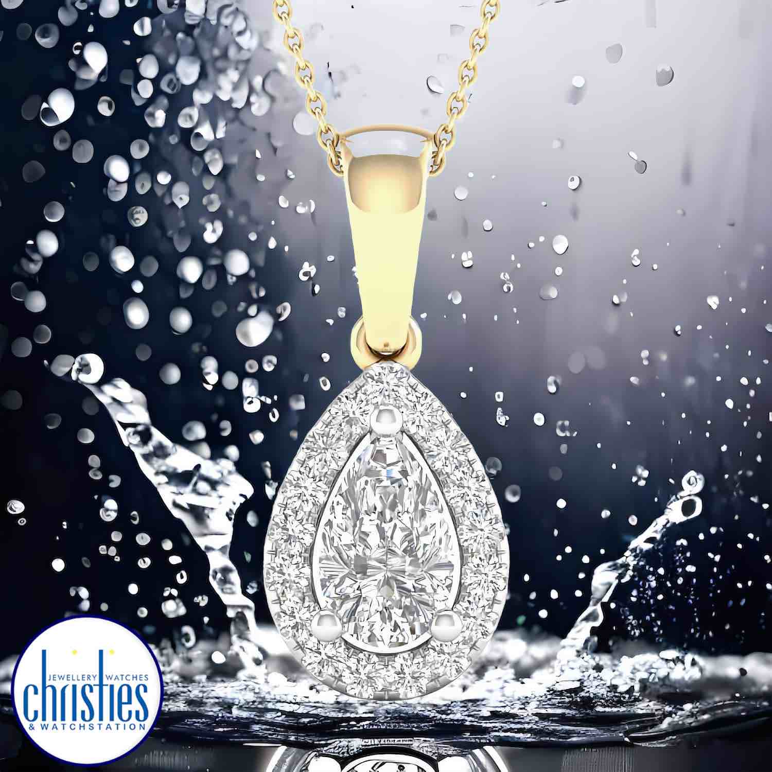 18ct Yellow Gold Diamond Set Pendant 0.50ct TDW PF14577. 18ct Yellow Gold Diamond Set Pendant 0.