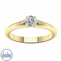 9ct Yellow Gold Diamond Solitaire 0.25ct Ring MSD0569EG