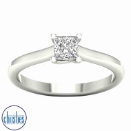 9ct White Gold Princess Cut Diamond Engagement Solitaire 0.50ct TDW RB18882EG