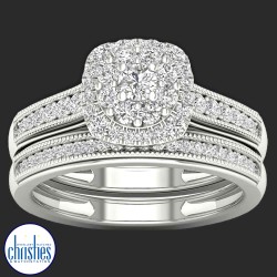 9ct White Gold Diamond Bridal Ring Set 0.50ct TDW RB14430 9ct White Gold Diamond Bridal Ring Set 0.50ct TDW RB14430