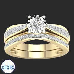 9ct Yellow Gold Diamond Bridal Ring Set 0.50ct TDW RB14698 9ct Yellow Gold Diamond Bridal Ring Set 0.50ct TDW RB14698