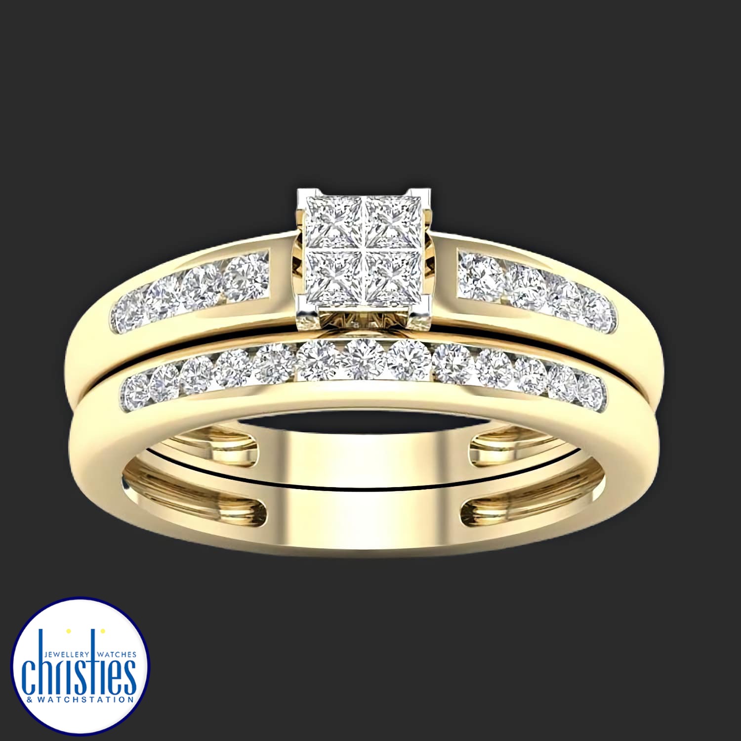 Christies Jewellery - 9ct Yellow Gold Diamond Bridal Set Ring 0.50ct TDW RB16215 Watches NZ 9ct Yellow Gold Diamond Bridal Set Ring 0.50ct TDW RB16215 PLU23521 Watches NZ