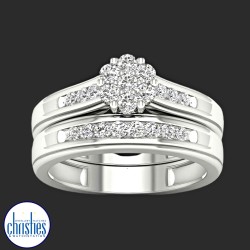 9ct White Gold Diamond Engagement Bridal Set 0.33ct TDW RB17994