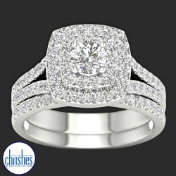 18ct White Gold Diamond Wedding Set 1.50ct TDW RB18716 18ct White Gold Diamond Wedding Set 1.50ct TDW RB18716