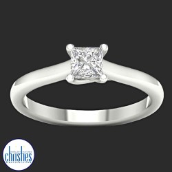 9ct White Gold Princess Cut Diamond Engagement Solitaire 0.50ct TDW RB18882EG