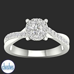 9ct White Gold Diamond Engagement Ring 0.50ct TDW RB19532 9ct White Gold Diamond Engagement Ring 0.50ct TDW RB19532